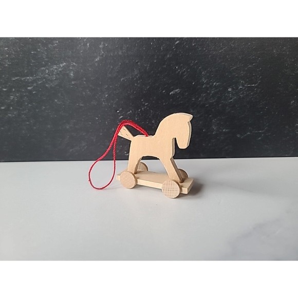Vintage Wooden Riding Horse Christmas Ornament - Picture 1 of 10
